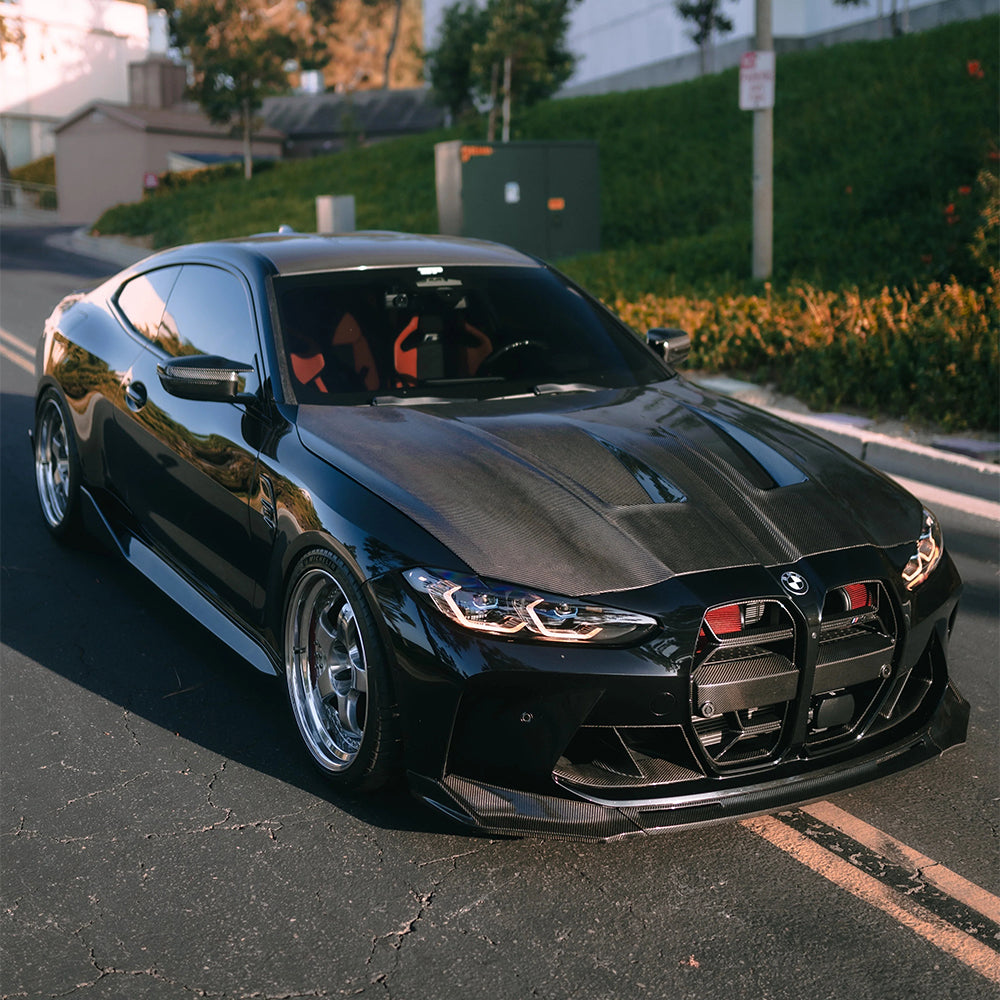 BMW M3/M4 G80/G82 Dry carbon fiber three-stage V-shaped front lip - photo 8