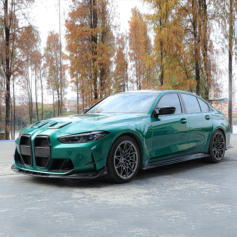For BMW M3 M4 G80 G82 G83 2021+ Dry Carbon Fiber Side Skirt Set M Carbonique Style - photo 5
