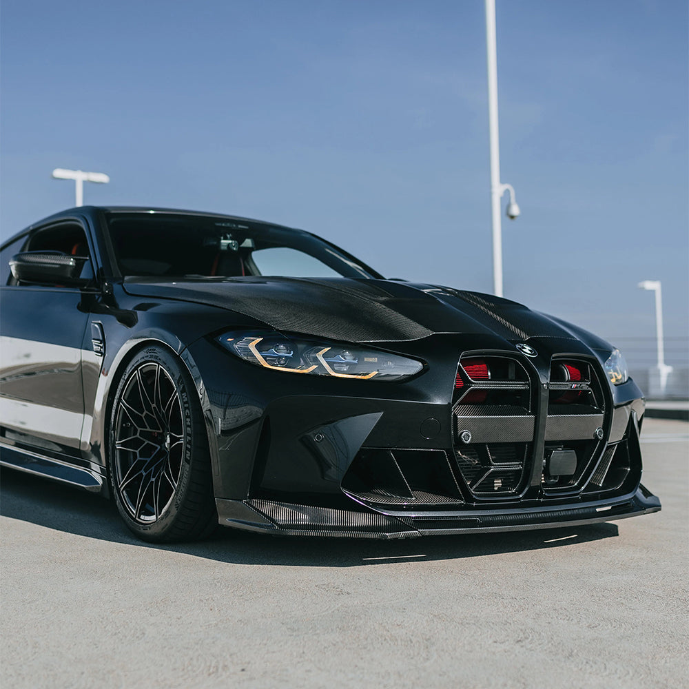 BMW M3/M4 G80/G82 Dry carbon fiber three-stage V-shaped front lip - photo 7
