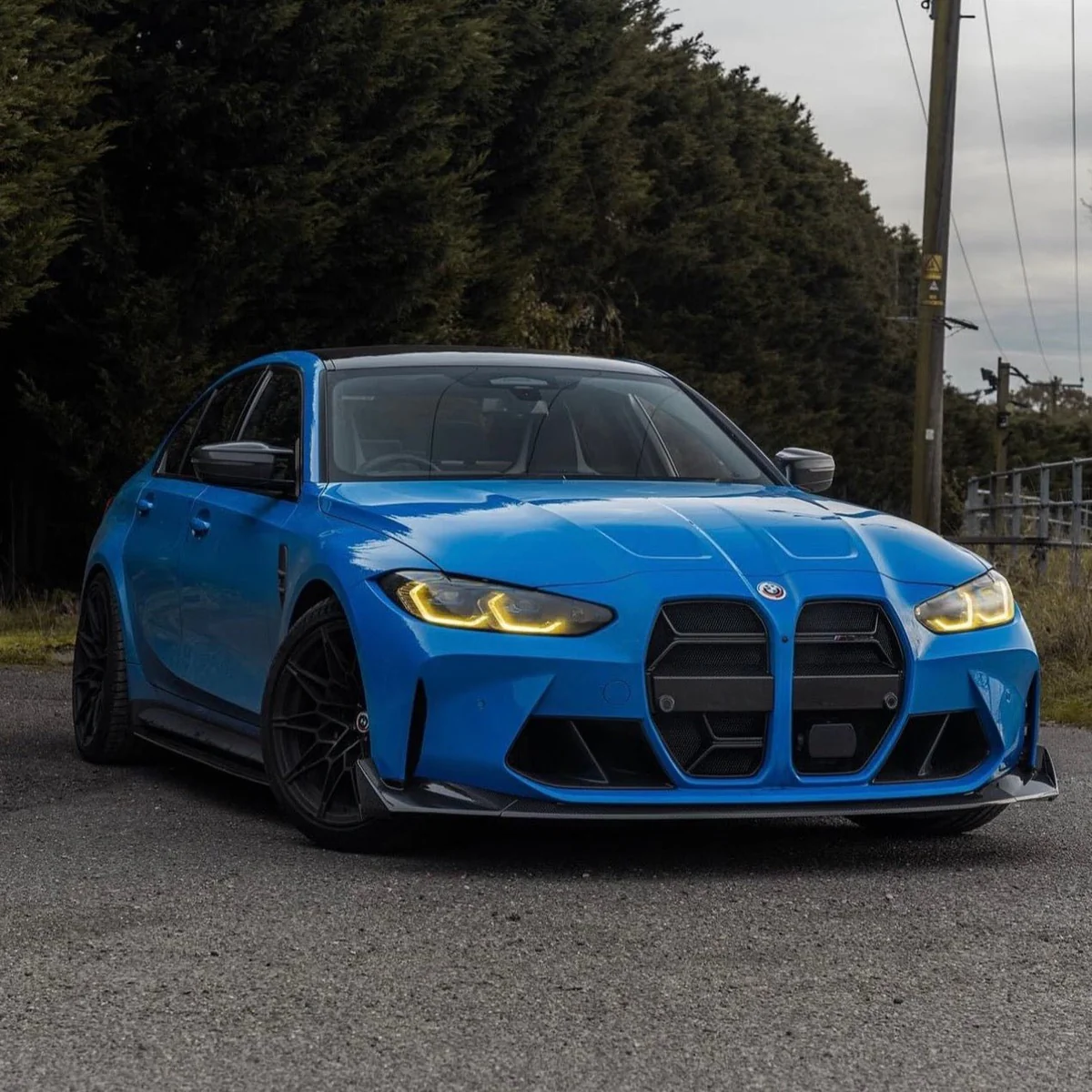 BMW M3/M4 G80/G82 Dry carbon fiber CSL three-stage front lip - photo 3