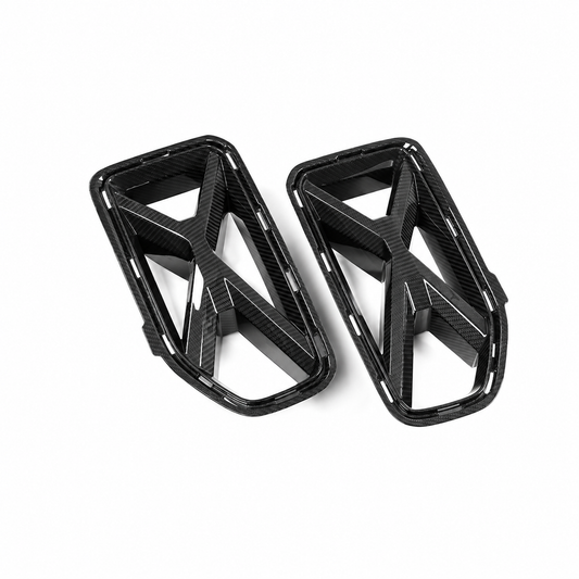 MCarbonique G87 M2 MP-Style Dry Carbon Front Air Inlets — pair on white background