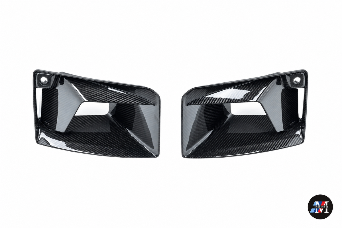 MCarbonique branded product photo — MCarbonique G87 M2 TR-Style Dry Carbon Front Air Ducts — photo 1