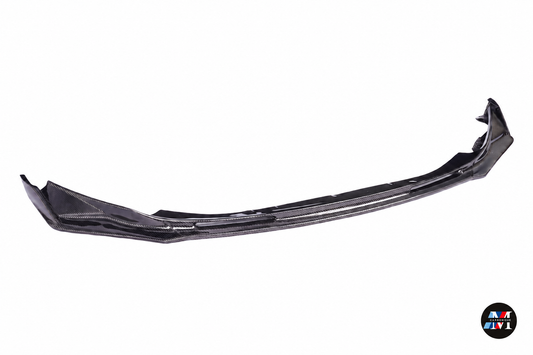 MCarbonique branded product photo — MCarbonique V-Style Single-Piece Dry Carbon Front Lip | BMW G80 M3 / G82 M4 — product on white